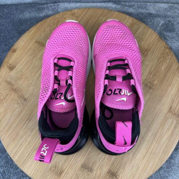 Nike Air Max 270 Shoes Youth Size 1Y Pink Black White Mesh Slip On AO2372-602 - Picture 6 of 10